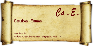 Csuba Emma névjegykártya